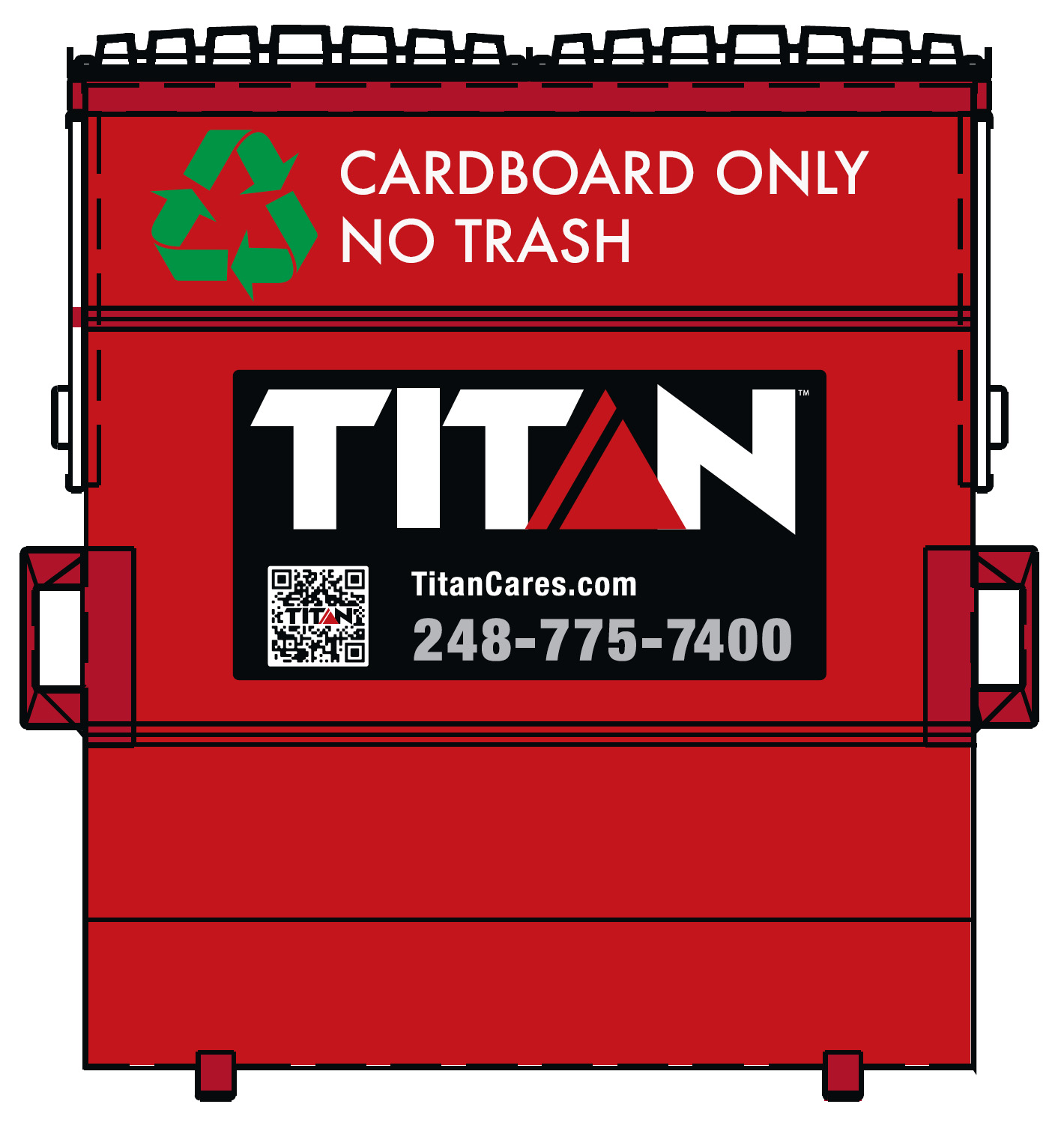 Titan Commercial Front Loader with Flat Top Cardboard