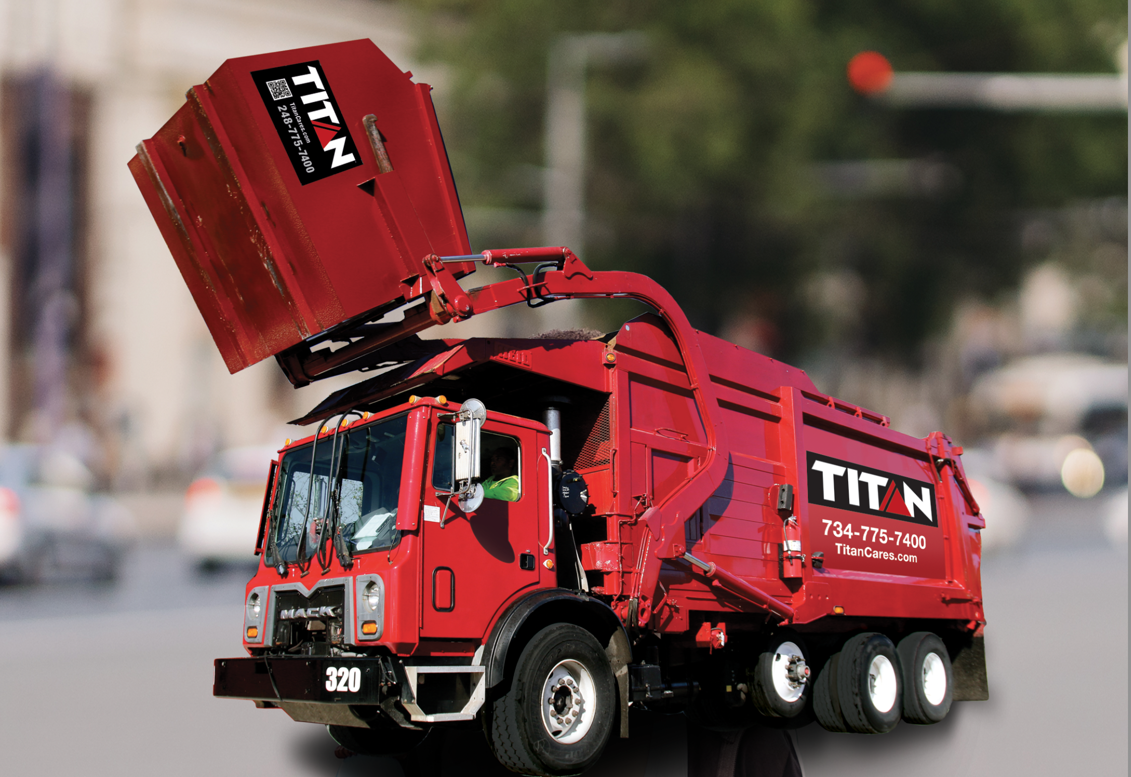Titan Front Loader Residential Garbage Truck.
